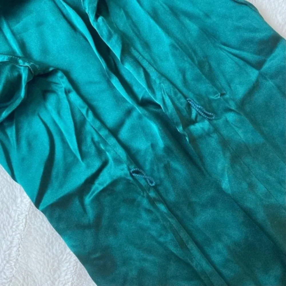 ❌SOLD❌ Banana Republic NEW Muse Silk Maxi Shirtdress in Emerald Green size L - Picture 12 of 17
